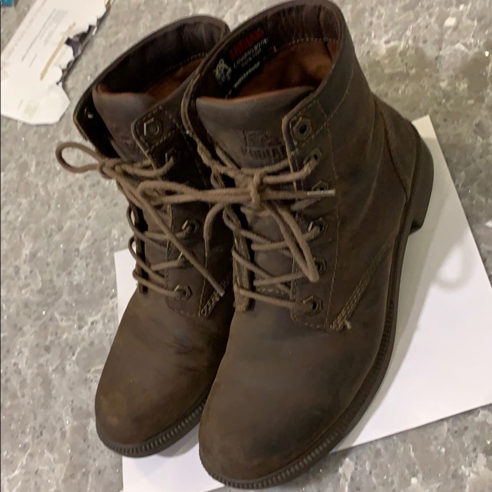 8.5 women’s brown Kodiak brand waterproof boots